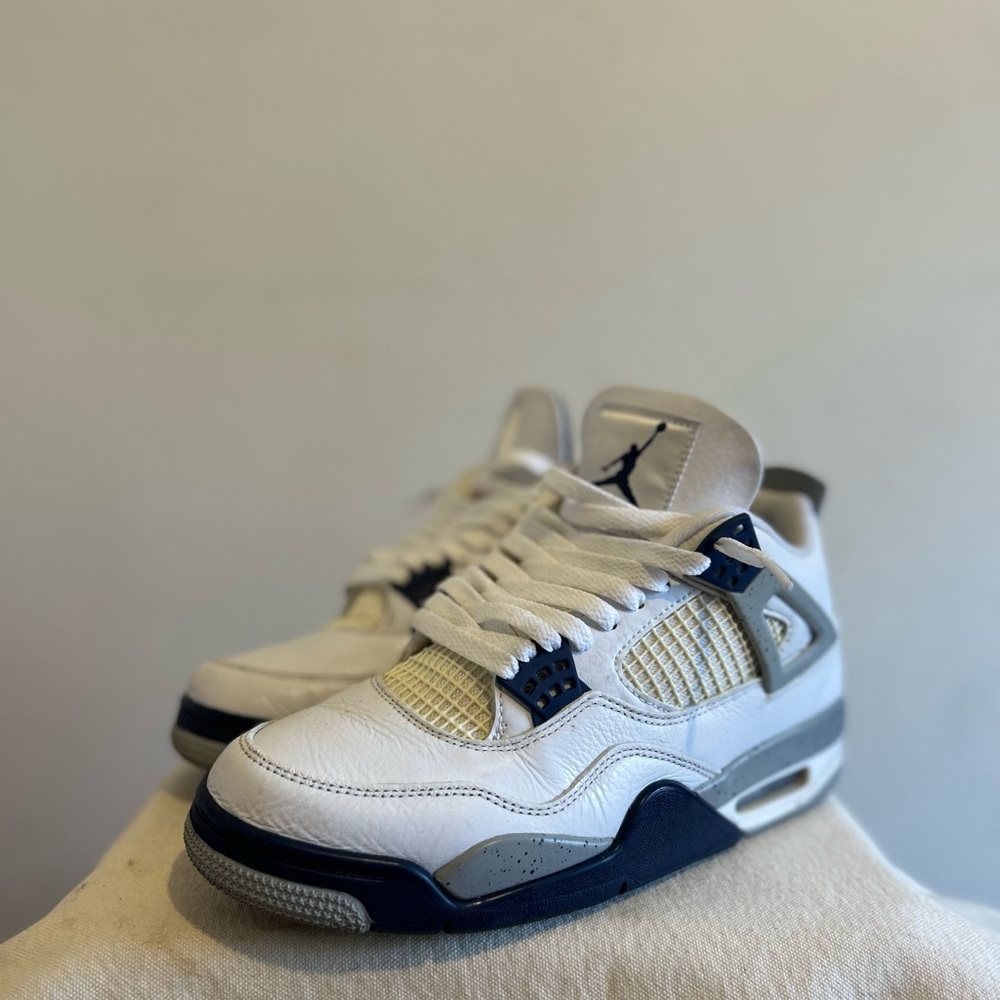 Jordan White and Blue Sneakers Classic Design